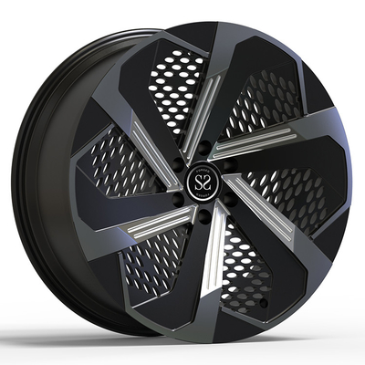 Cadillac Escalade 2016 22x9.5 1 Piece Forged Wheels Gloss Black Machined Spokes