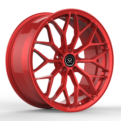 Red 1 Piece Forged Wheels Custom 21x9.5 and 22x12 For Ferrari FF
