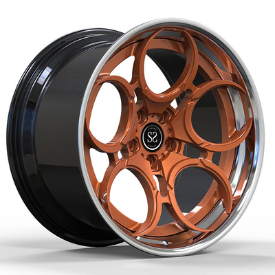 22x11 and 22x12 2 Piece Forged Wheels Gold Polished For BMW X5