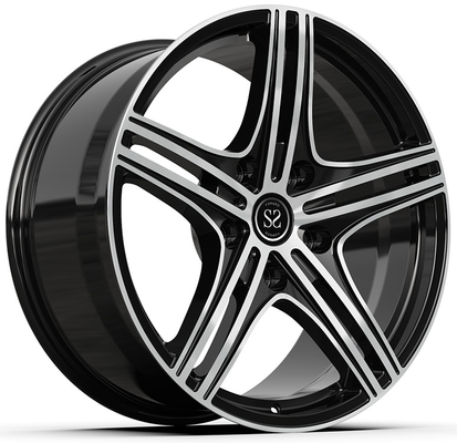 SLS AMG 1 Piece Forged Wheels Custom Gloss Black Polished Face 20x10.5 and 21x12