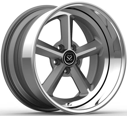 19x10 and 20x14 3 Piece Forged Wheels Polished Lip and Grey Disc for Corvette c6 z06 year 2008