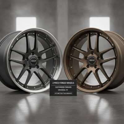 2 Piece Forged Wheels with Lifetime Structure Warranty Customized Finishes for Universal Fit