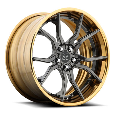 Polished Bronze Grey Forged Aluminum Alloy 2-piece 18 19 20 21 22 23 Inch Wheels 5x114.3 5x112 5x130 Car Wheel for Benz Audi BMW