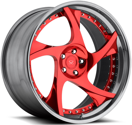20 inch customized red spoke 2 piece forged car wheel rim china