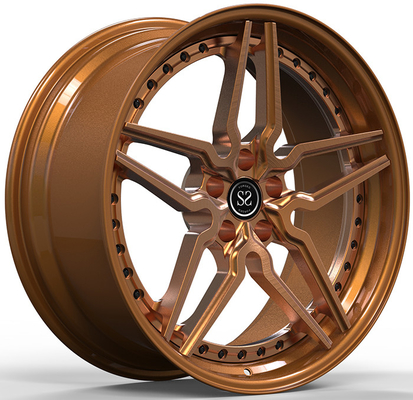 2 PC Sputtering Bronze Staggered 20 and 21 inches Alloy Wheels Machined Face For Luxury Cars