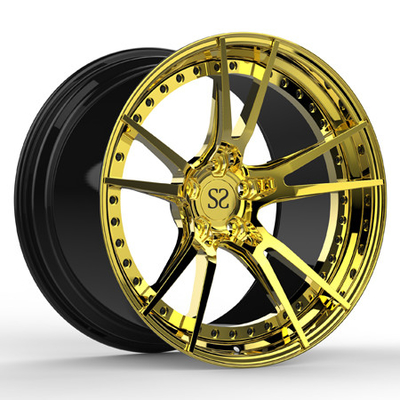 2 Piece 20x10 Inch Bmw M6 Golden Pcd 139.7mm Polishing Forged Wheels