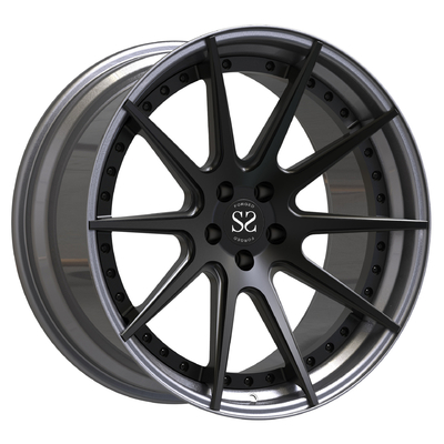 20x10 Aluminum 2 Piece Forged Wheels T6 Center Matte Black Barrel Polished