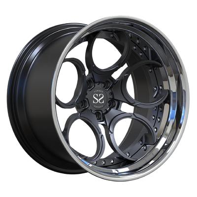 Polished Lip 2 Piece Gun Metal Disc Aluminum Alloy Forged Rims 350z Car Wheels