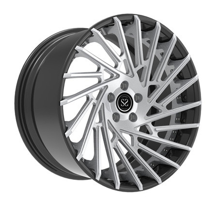 Brushed Center 2-Piece Forged Wheels Multi Spoke Aluminum Alloy Rims