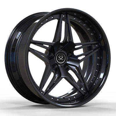 5x120.65 Gloss Black 2 Piece Forged Wheels Aluminum Alloy Rims 22 Inches