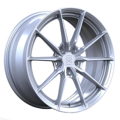 Silver Monoblock 1 Piece Forged Wheels Custom Directional Deep Dish