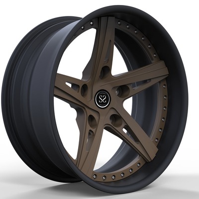 2 Piece Bronze Center Matte Black Face Forged Rims 20x9 20 Inch Directional Alloy Defender Wheels