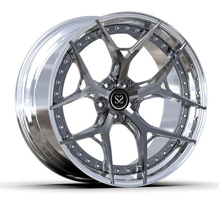 Custom 6061-T6 Alloy Rims 2-PC Polish Barrel+Gun Metal Disc 5x112 20 21 inches Fit to Audi RS5 B5