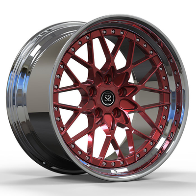 20inch Polish Red 2 Piece Forged Car Wheel Rim Llantas 5x120